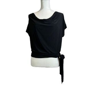 NWT Meraki Women's Black Top Side Tie Waistband Size Medium